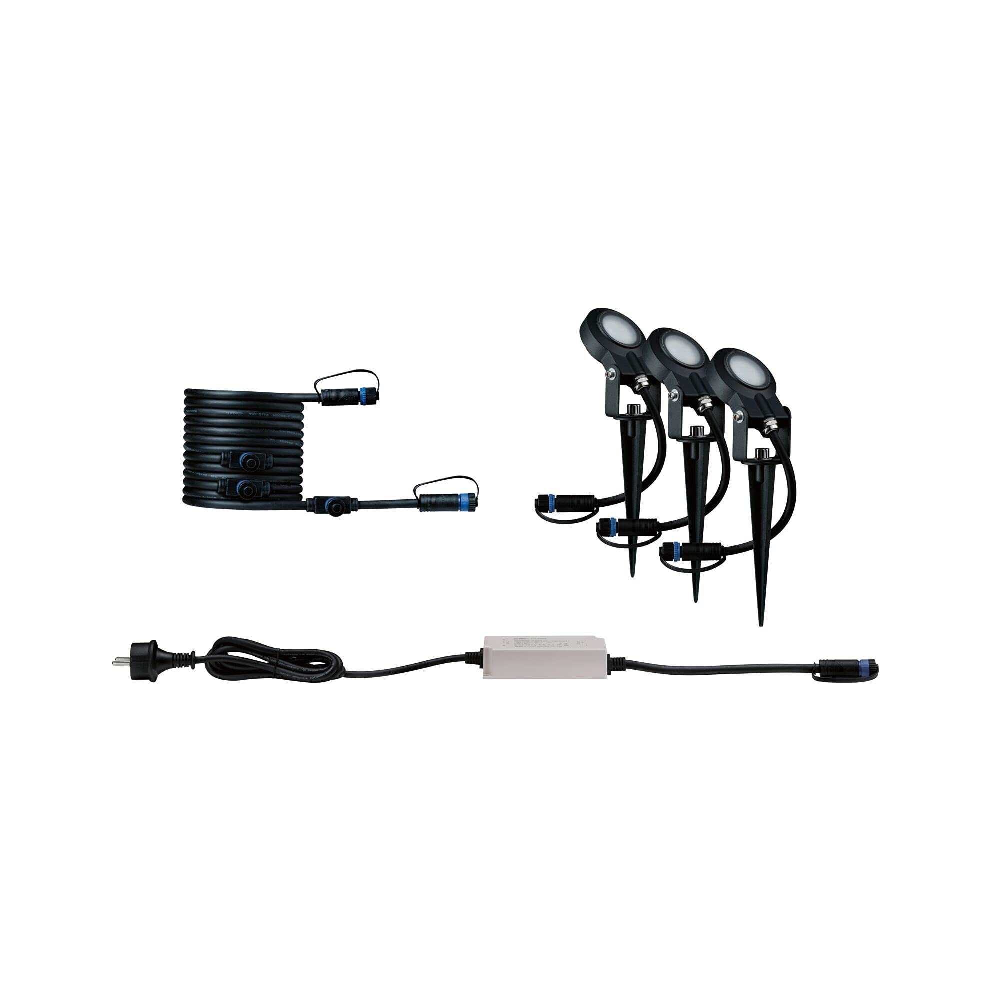 Paulmann Plug & Shine LED Gartenstrahler Sting Basisset insektenfreundlich IP67 2200K 3x6,3W 75VA Anthrazit 94729