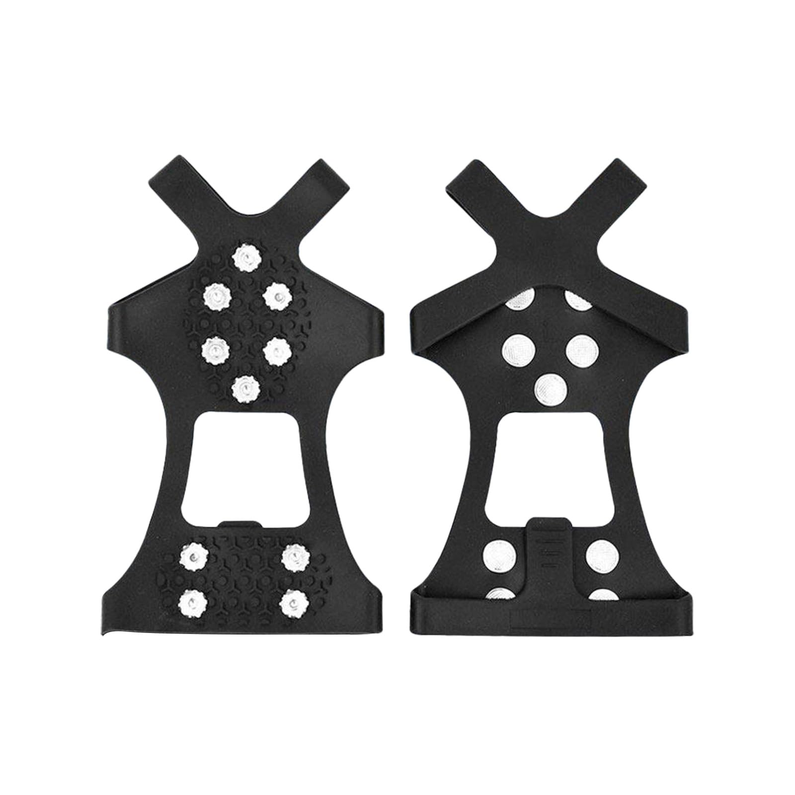 Plkjiu Ice Grips for Shoes and Boots, Silicone Stainless Steel Ice Cleats for Winter Hiking Walking Climbing Ice Fishing, Grippers Shoe Spikes Grips Traction, Unisex Snow Grips (XL)