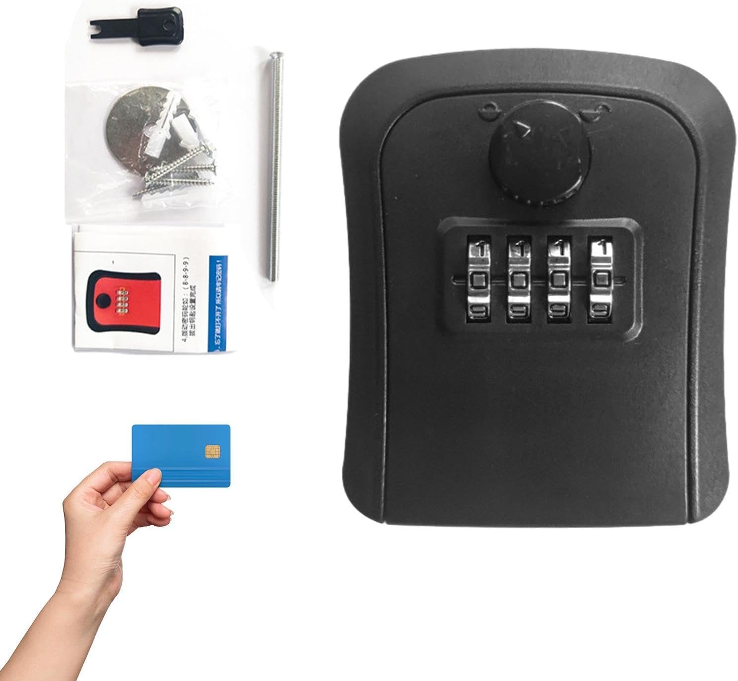 Key Lock Box for Outside Outdoor Wall-Mounted Wall-Mountable Digit Digital