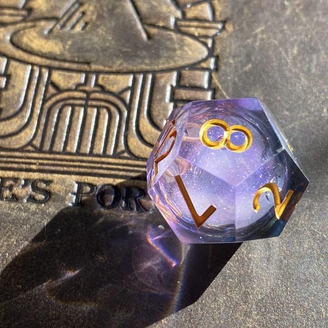 Miniatura 3 de Sage's Portal Liquid Core - Juego de 7 dados poliédricos DND de resina de borde afilado para Dungeons and Dragons Sage's Souls Dice RPG de mesa