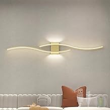 LED Modern Duvar Lambas  USB  arj Edilebilir Duvar Lambas  Pille  al an Duvar Apli i Demir Akrilik Uzun Paralel Tasar m   Mekan Dekoratif Yatak Odas  Oturma Odas  Koridor i in 100 cm, Alt n [Enerji S n f  A+++]