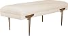 Tov Furniture Brno Upholstered Velvet Bench with Gold Stainless Steel Legs White Waived
