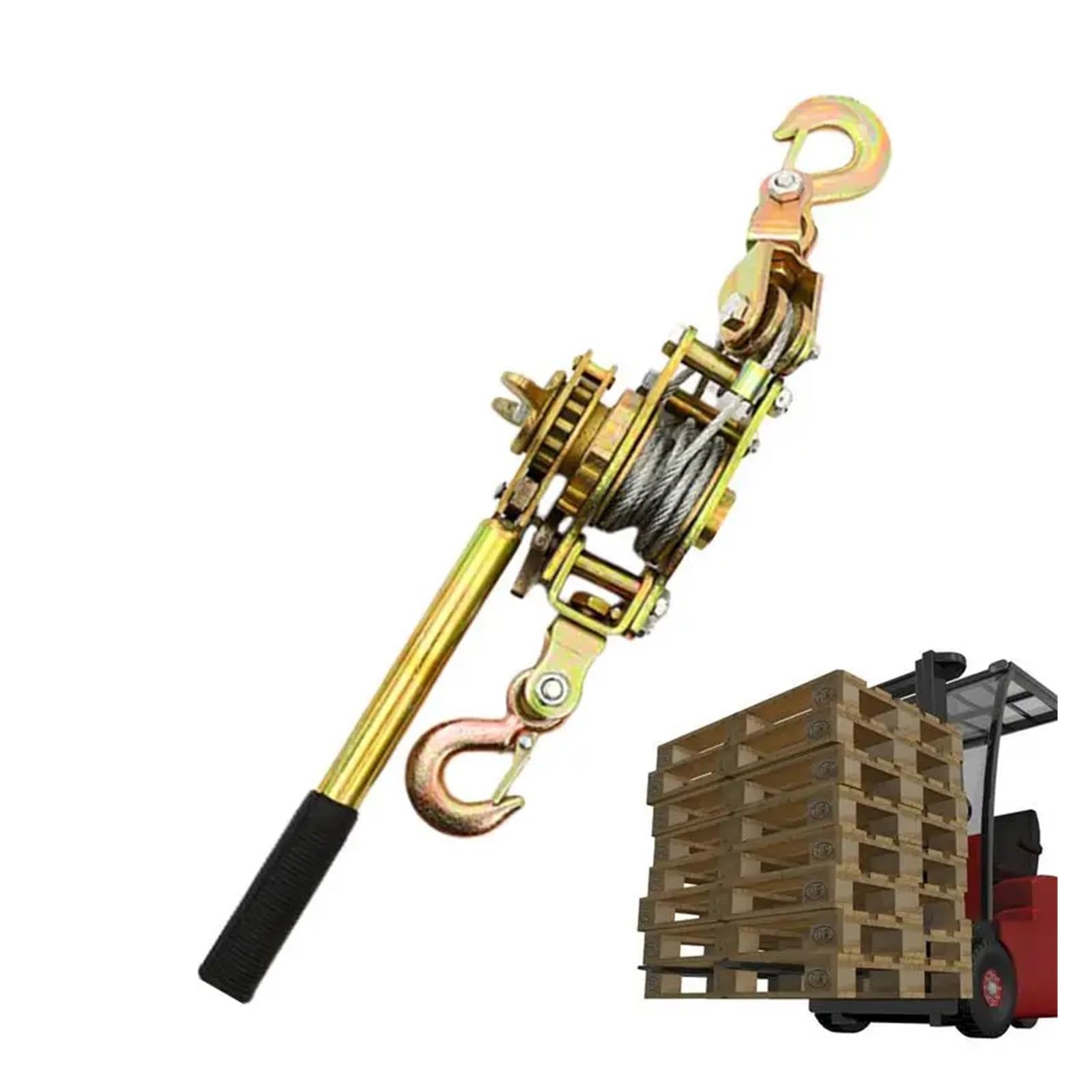 Heavy Du Rope Teoner Polea con trinquete manual de 2T Capaci ideal para levantar barcos y remolques y elevación fiable