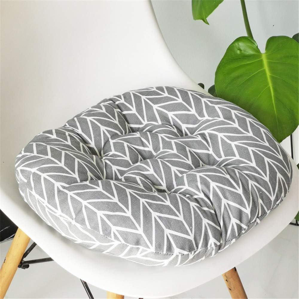 Round Padded Seat Cushion,Chair Seat Pads for Indoor Outdoor Garden Patio Kitchen & Office Chairs(Grey Arrow,40x40cm)