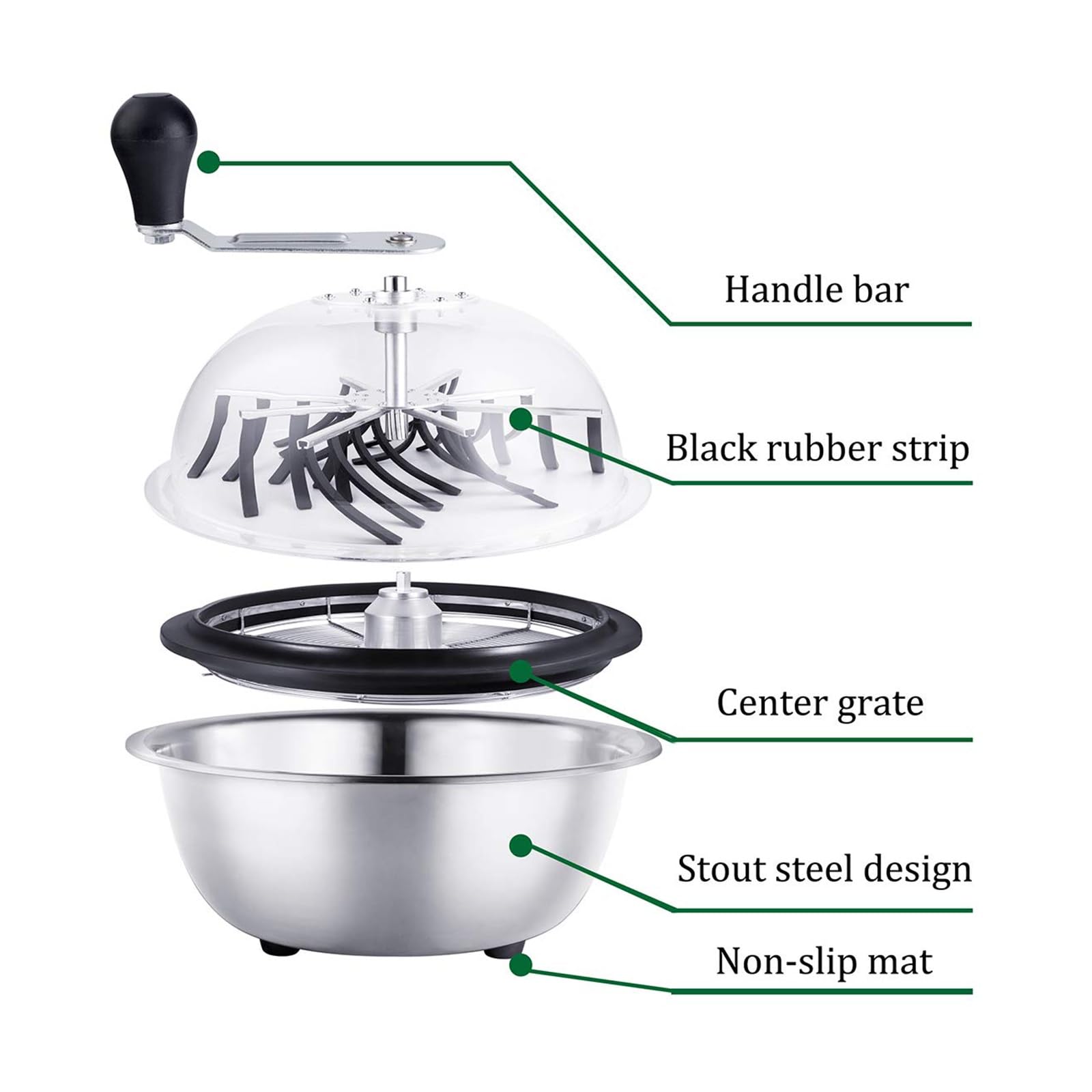 Decespugliatore manuale per foglie, con cupola trasparente e lame in acciaio inox per idroponica efficiente e boccioli di fiori