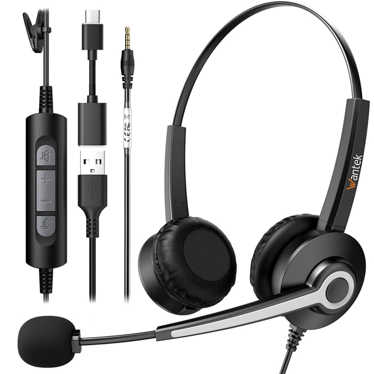 USB Headset with Microphone for PC, Computer Laptop Headset with Call Answer Button for MS Teams & IP Phones, Lightweight Design & Memory Foam Cushions for All-Day Comfort-picture-52