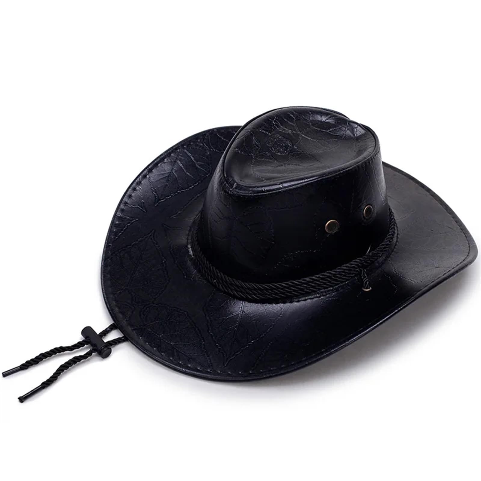 Cappello Da Cowboy Grande Uomo In Pelle PU, Donna, Visiera Esterna, Berretto Traspirante Unisex