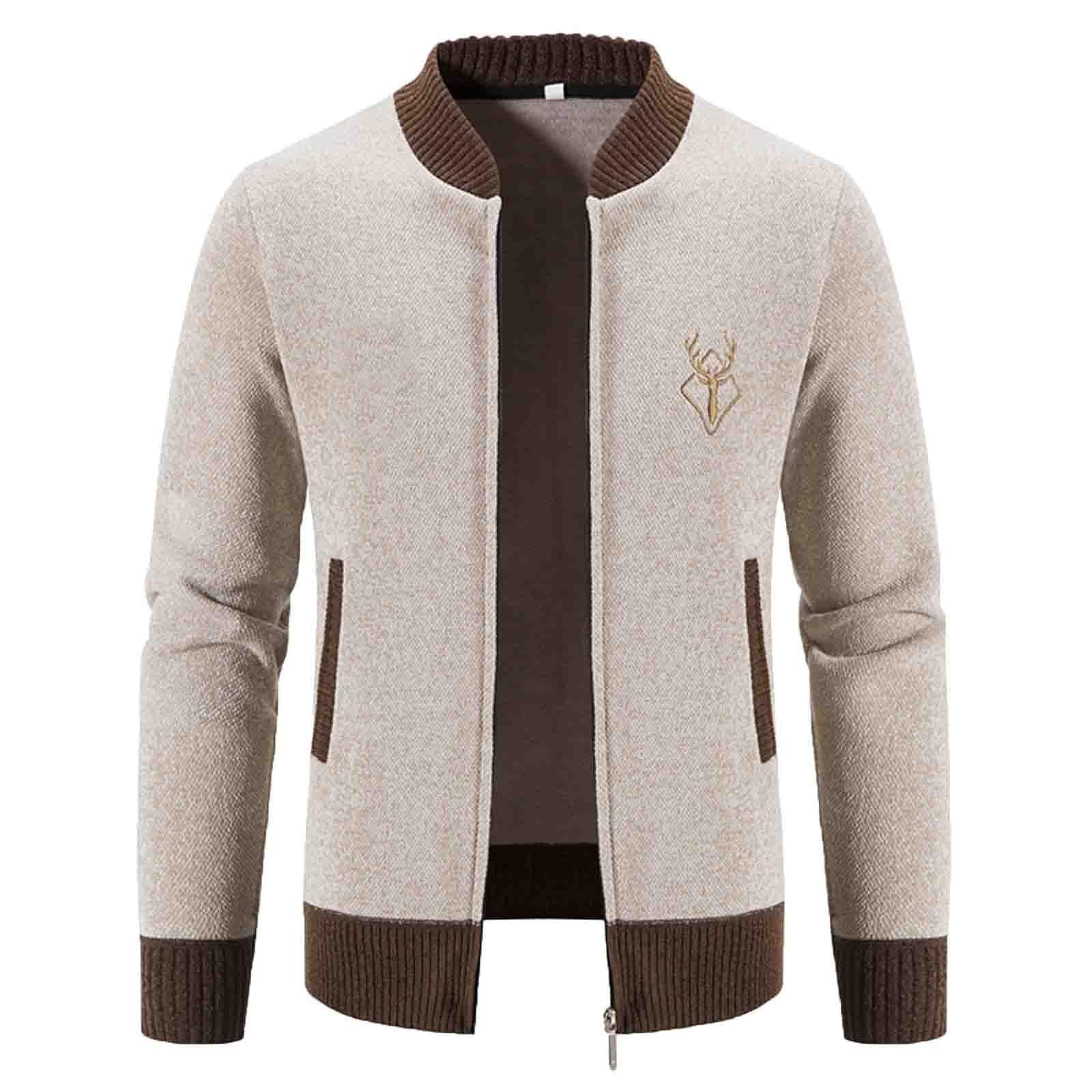 Suéter Informal Manga Larga Cremallera Hombre otoño Invierno Vacaciones Libre Tejido Lana Chaqueta Abrigada clásica Moderna Elegante imprescindible Temporada fría diseño Funcional