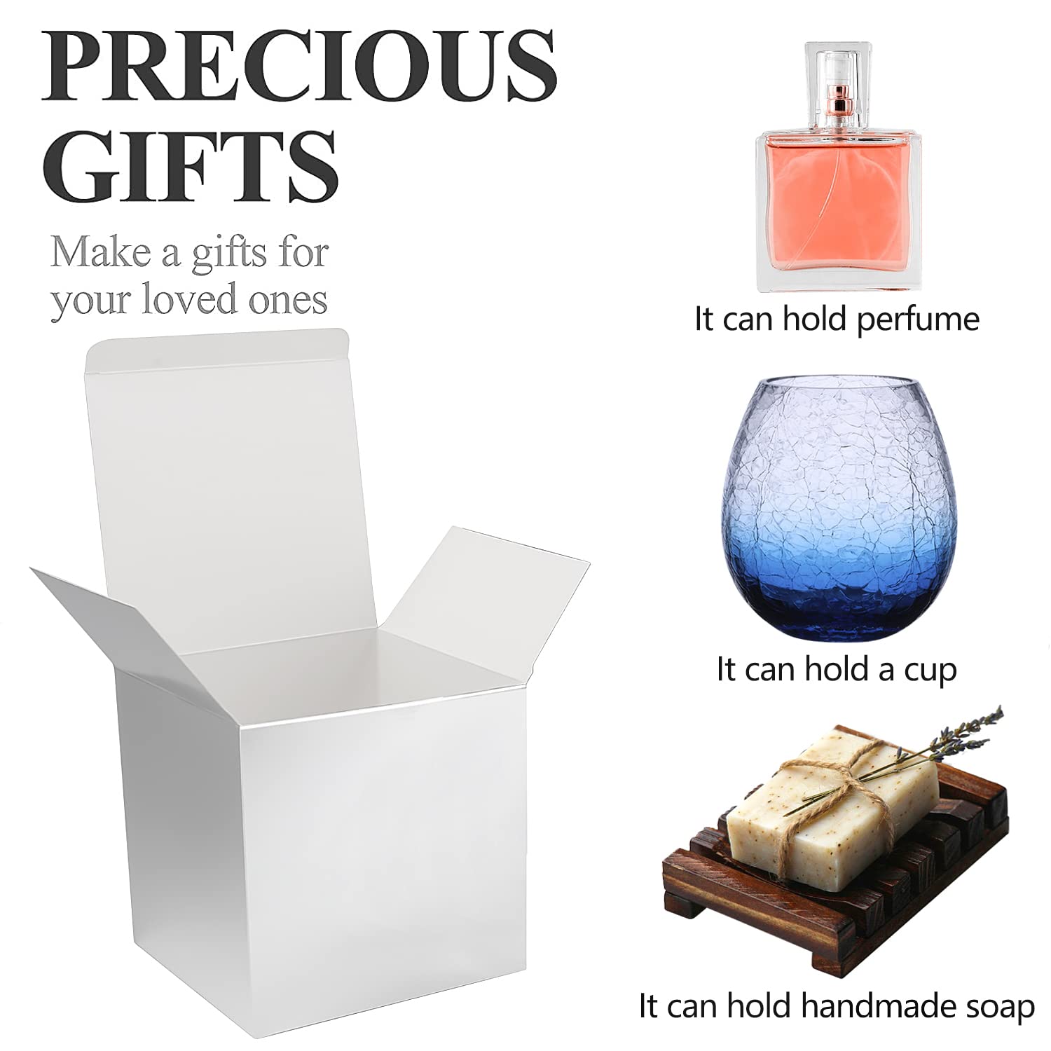 ZJSXINDI Lot De 50 Boîtes Cadeaux Blanches De 12,7 X 7,6 Cm Pour