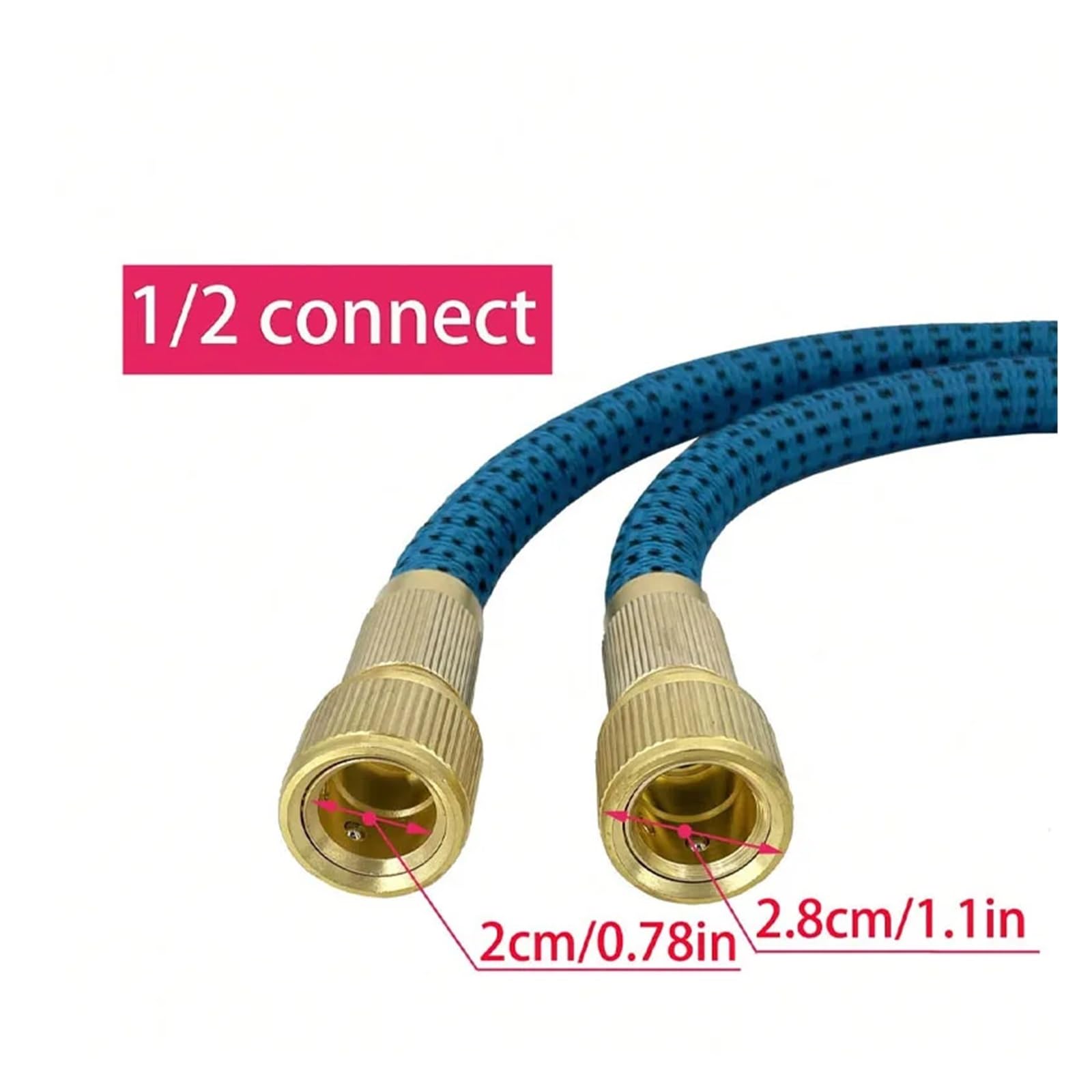 Manguera de jardín Extensible, Manguera de Agua Flexible para jardín, Manguera de jardín Flexible, Manguera de conexión para riego de automóviles, Azul Verdoso, 7,6–15,2 m (Verde, 7,6 m)