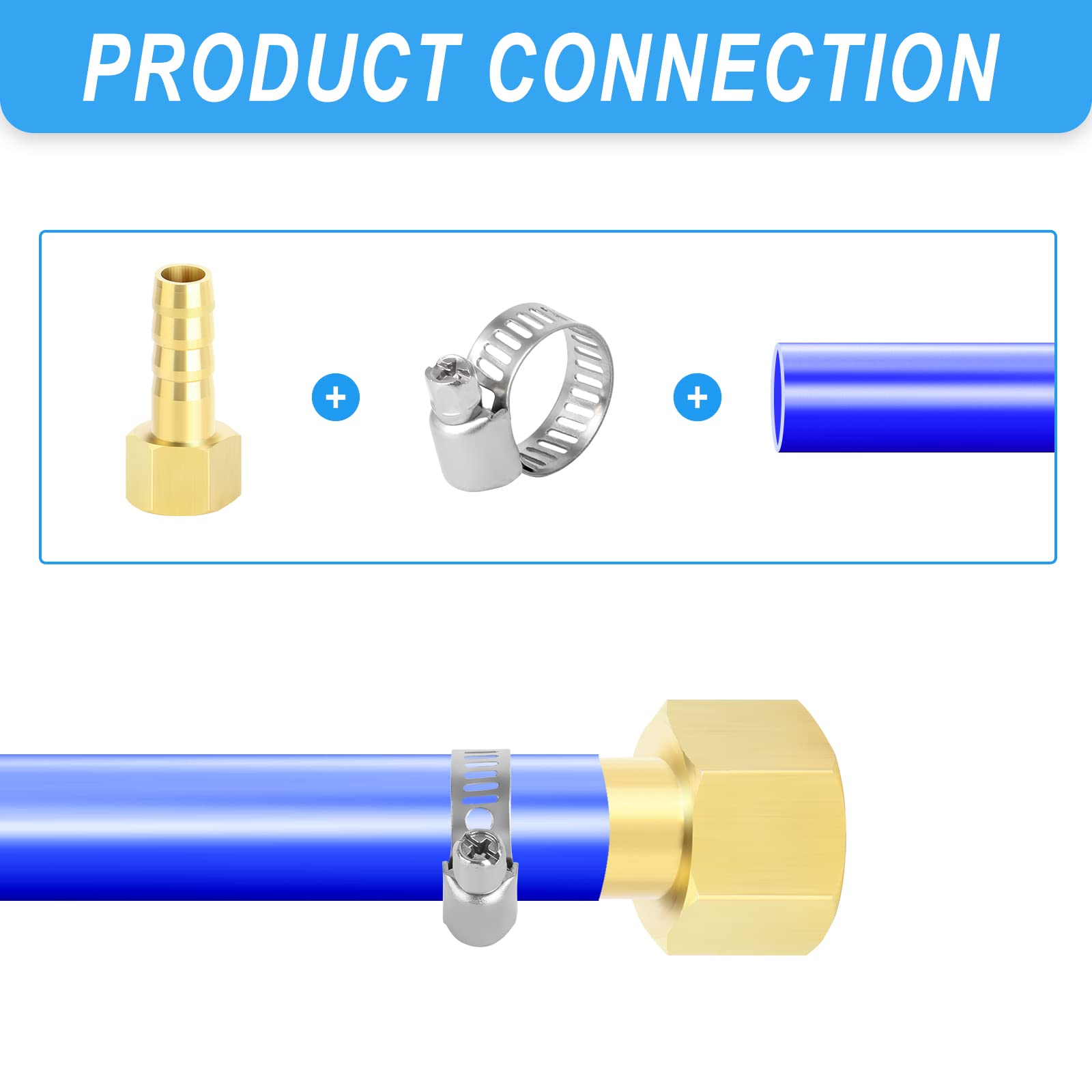2x Edelstahl Schlauchverschraubung 10mm Auf 11,5mm Innengewinde – Pagoden-Adapter Mit Widerhaken Wasser Gas Öl Verbinder