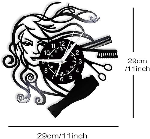 Miniatura 2 de Reloj de pared para peluquería, 12 pulgadas, reloj de pared para salón de belleza, cuarzo silencioso, sin tictac, funciona con pilas, moderno,