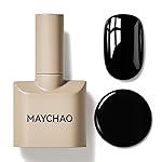 MAYCHAO 15ML Black Gel Nail Polish 1Pc Pure Black Nail Polish Soak Off UV LED Nail Gel Polish Nail Art Starter Manicure Salon DIY at Home, 0.5 OZ