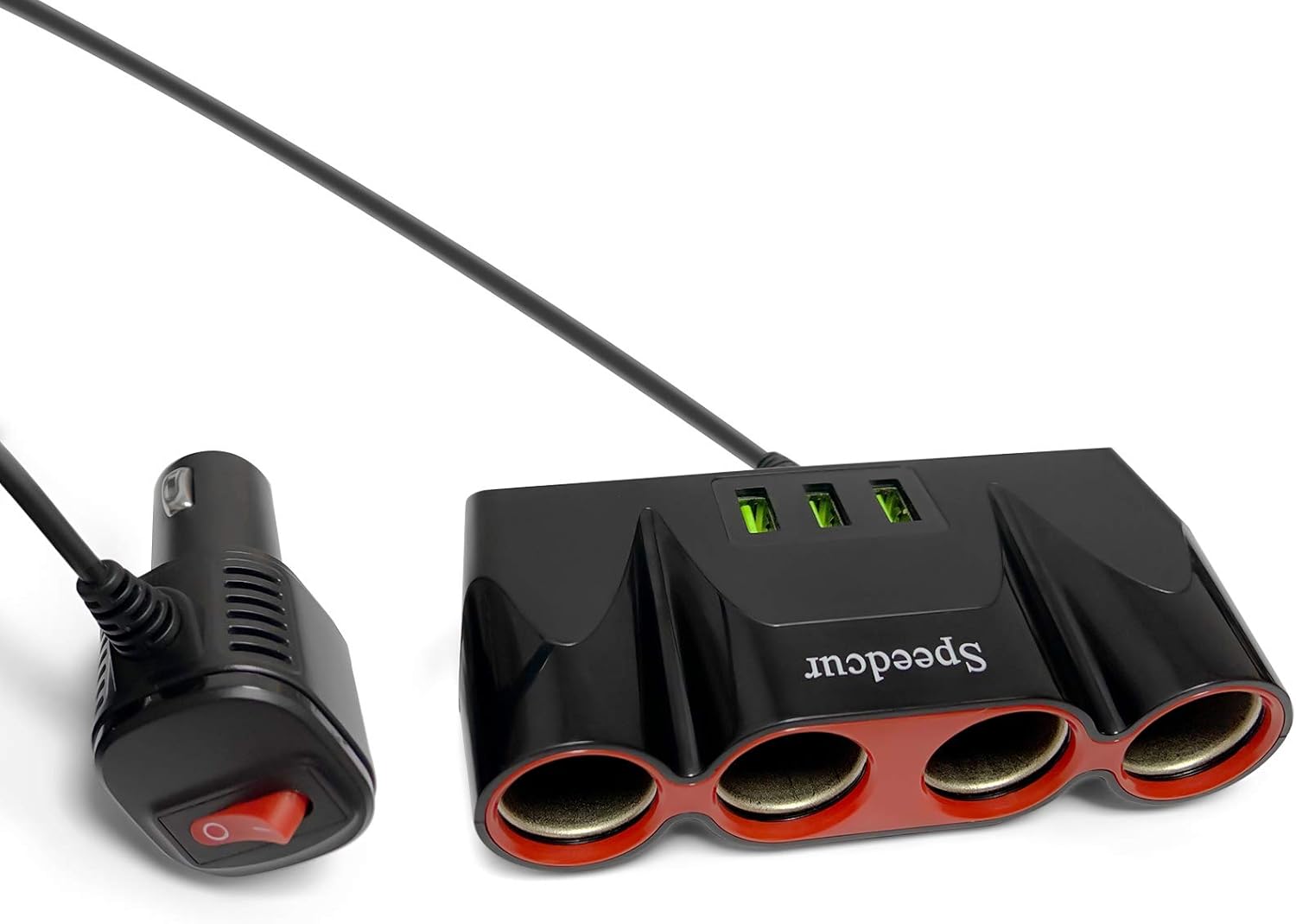 USB Car Charger Splitter Adapter, 120W 12V/24V 4Socket