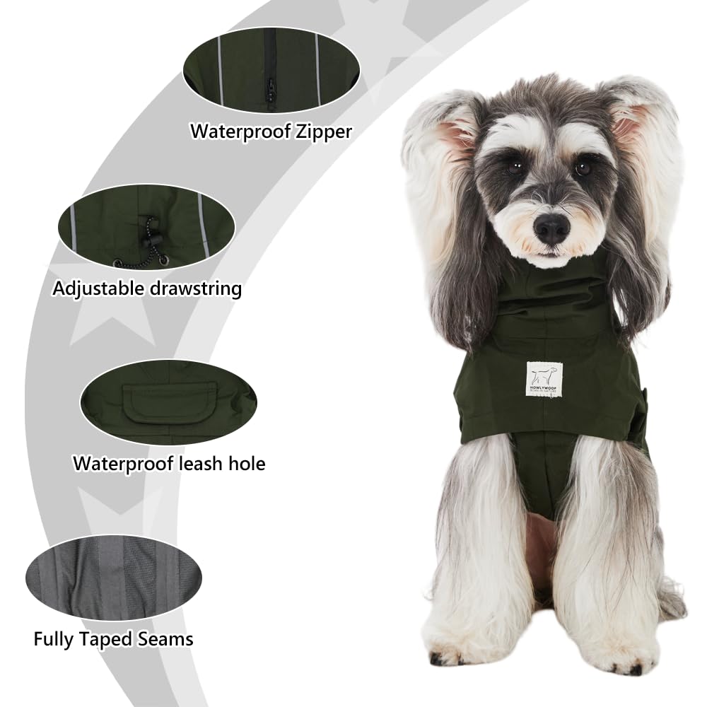 Impermeable para perro, impermeable con capucha para perros pequeños, medianos y grandes, chaqueta impermeable ajustable para perros (08 (pecho 26-30 pulgadas, espalda 22.5-25.5 pulgadas)