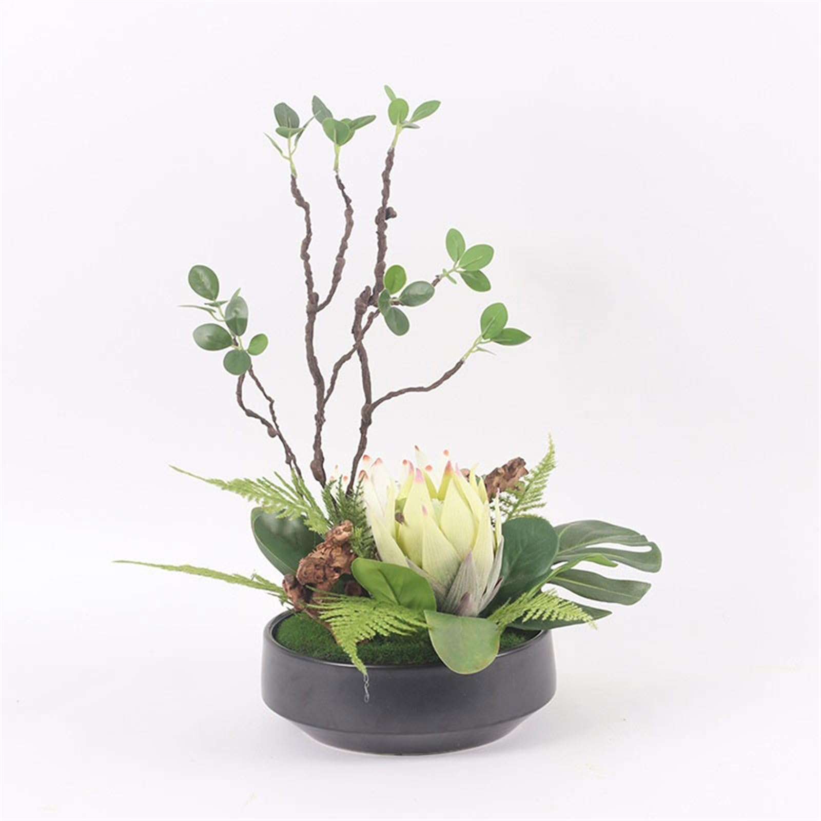 Fiori Artificiali con Vaso Simulazione Pianta Bonsai Ornamenti Ceramica Simulazione Fiore Arte Casa Ristorante Negoziazione Centrotavola Fiori Finti per Decorazioni