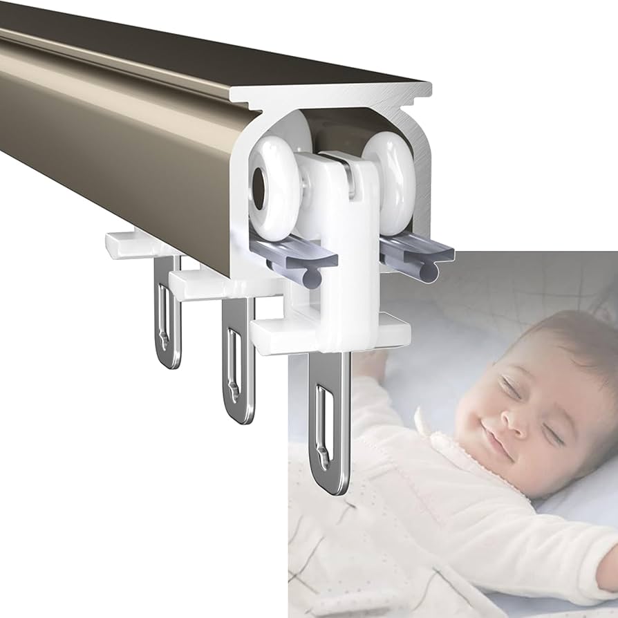 Single Track Ceiling Curtain Track, Wall Mounted Heavy-Duty