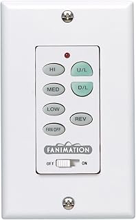 Fanimation 3 Speed Ceiling Fan Wall Control Reversing - Fan Speed and Light, White