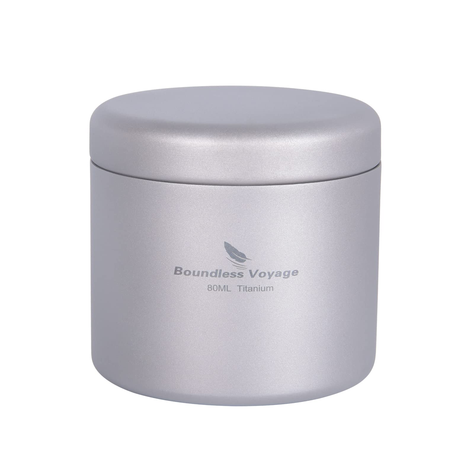 Boundless Voyage Titanium Tea Canister Ultralight Portable & Small Round Kitchen Food Storage Container for Loose Tea Ti3208D 80ml