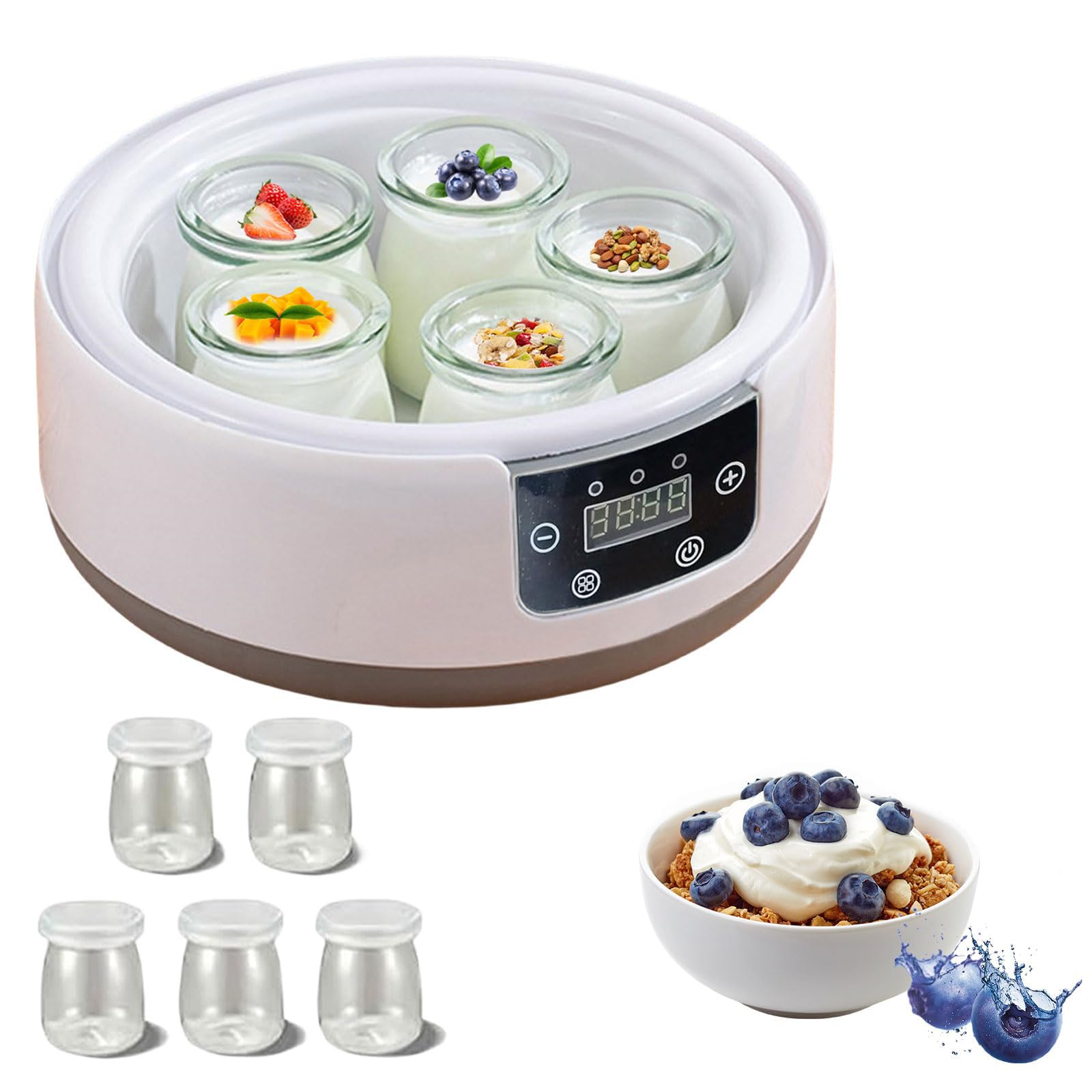 Yogurtera Eléctrica con 5 Tarros De Vidrio
