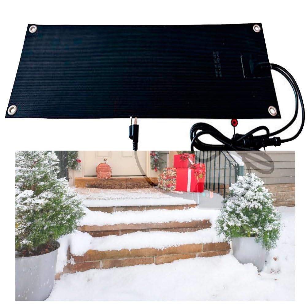 Tapis De Fusion De Neige Chauffée Tapis De Fonte De Neige Tapis De Fusion De Neige Chauffants Pour Les Entrées Tapis De Chauffage D'escalier Non Glissant Pour Les Marches(60.96x152.4cm/24x60in)