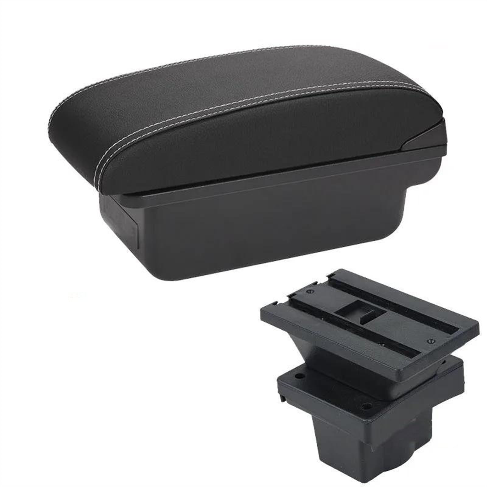 NOHEEU Car Armrest Storage Box Accessories Retrofit Interior Parts For Octavia For Yeti Mk2 2009-On 2005-2012(C3 Black white NO USB)