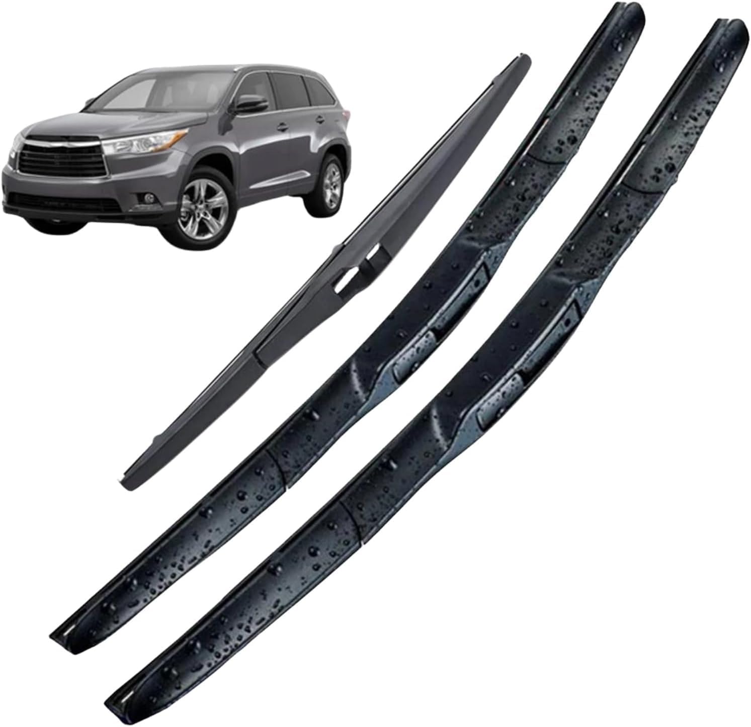 ZhangXD Front Windscreen Wipers For Highlander XU40 XU50 2008-2019, Windshield Window Brush Front Wiper Blades All-Weather Replacement Set Easy Installation