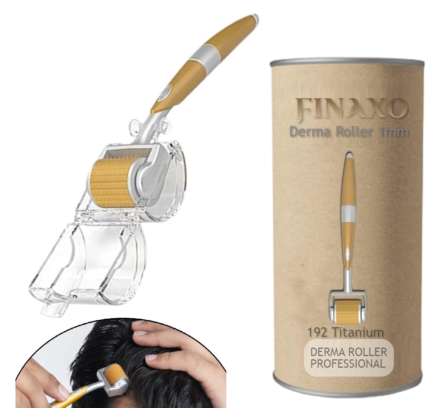 Professional Derma Roller For Hair Growth 0.5mm - 3mm with 140 Stainless Steel Needles | Repairs Damaged Hair, Activates Hair Follicles | For Hair Fall & Hair Thickening | Reduces Acne Scars