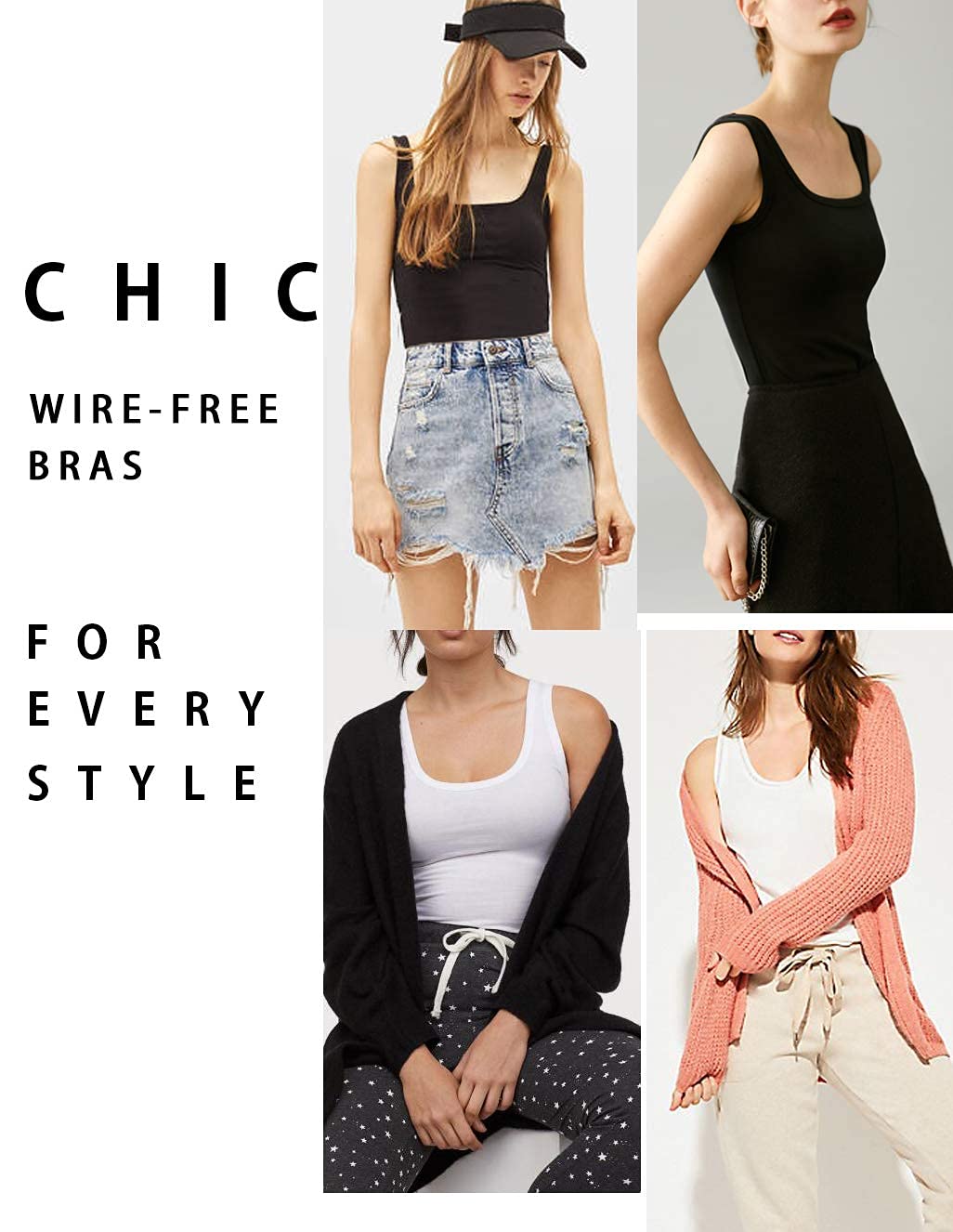 STARBILD Camiseta Mujer Interior de Microfibra Camisola Larga Básica de Mujeres Camisola de Tirante de Spaghetti Ajustable