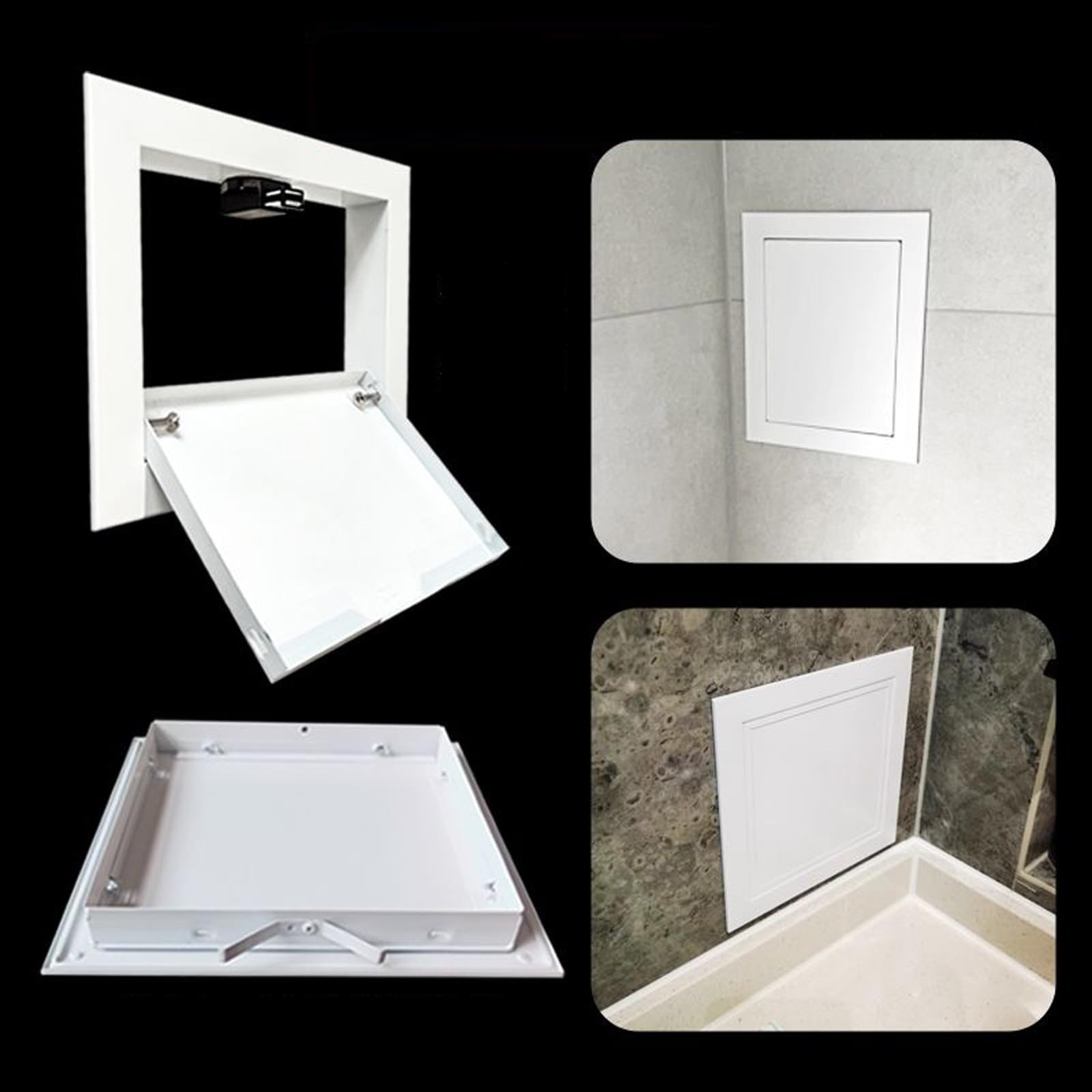 Cubierta De Acceso De Metal Empotrada, Trampilla De Inspección De Metal Grande, Cierre Magnético A Presión, For Paneles De Yeso/techo/pared/ático(White,30x50cm)
