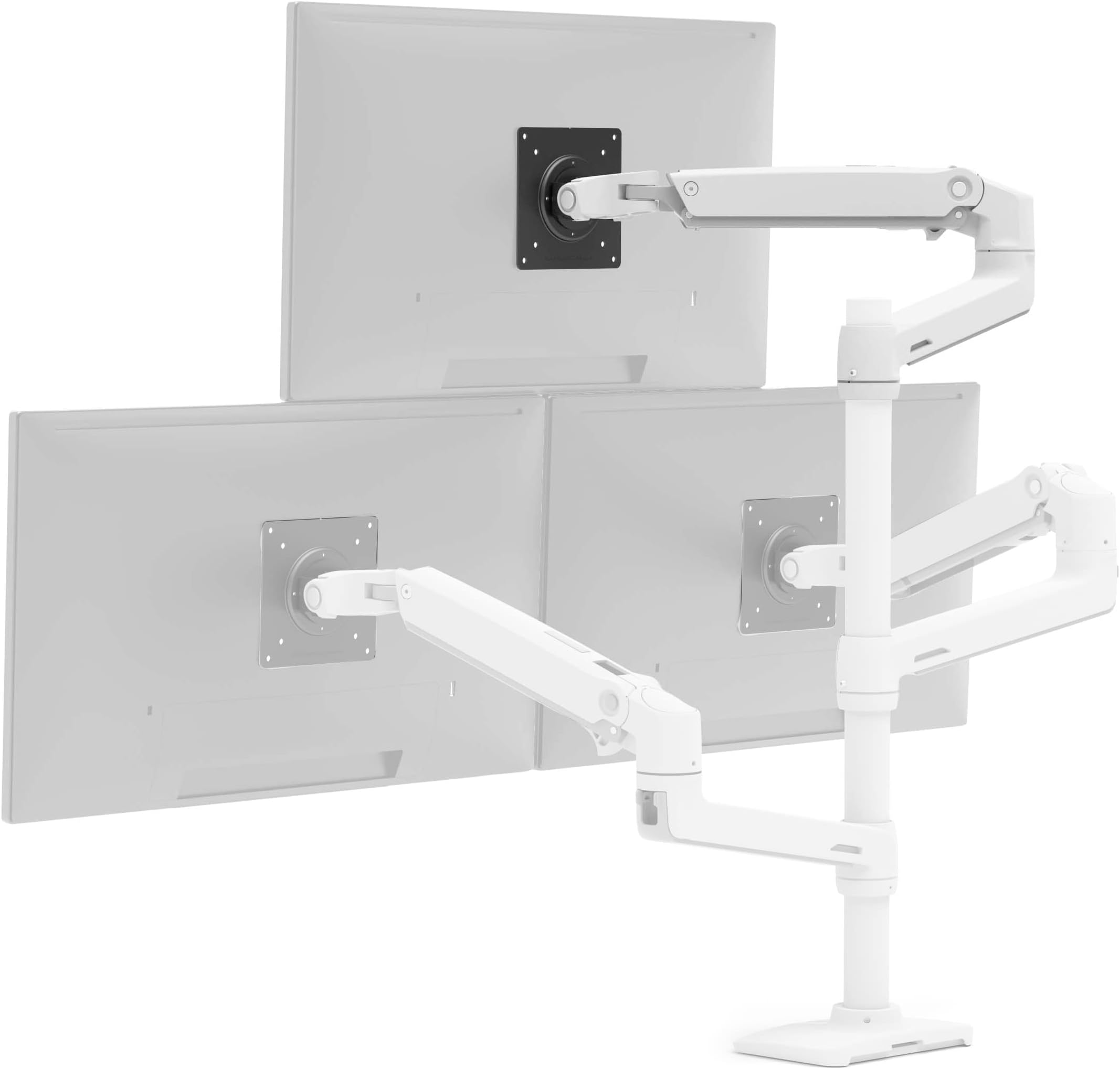 Ergotron LX Extension and Collar Kit - Mounting component (articulating arm, installation hardware, cap cover, pole collar) for Monitor - white with grey accents - screen size: up to 40" - pole mount