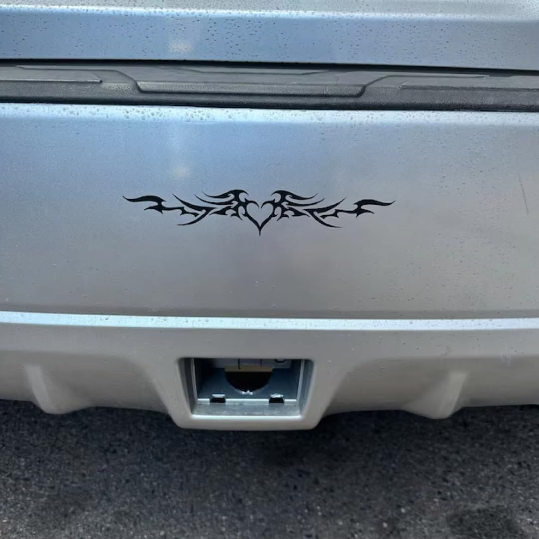 Naklejki samochodowe na Fire Heart Wings Naklejki dekoracyjne do samochodu osłona okienna Die Cut Tuning Auto Bumper Decals Accessories