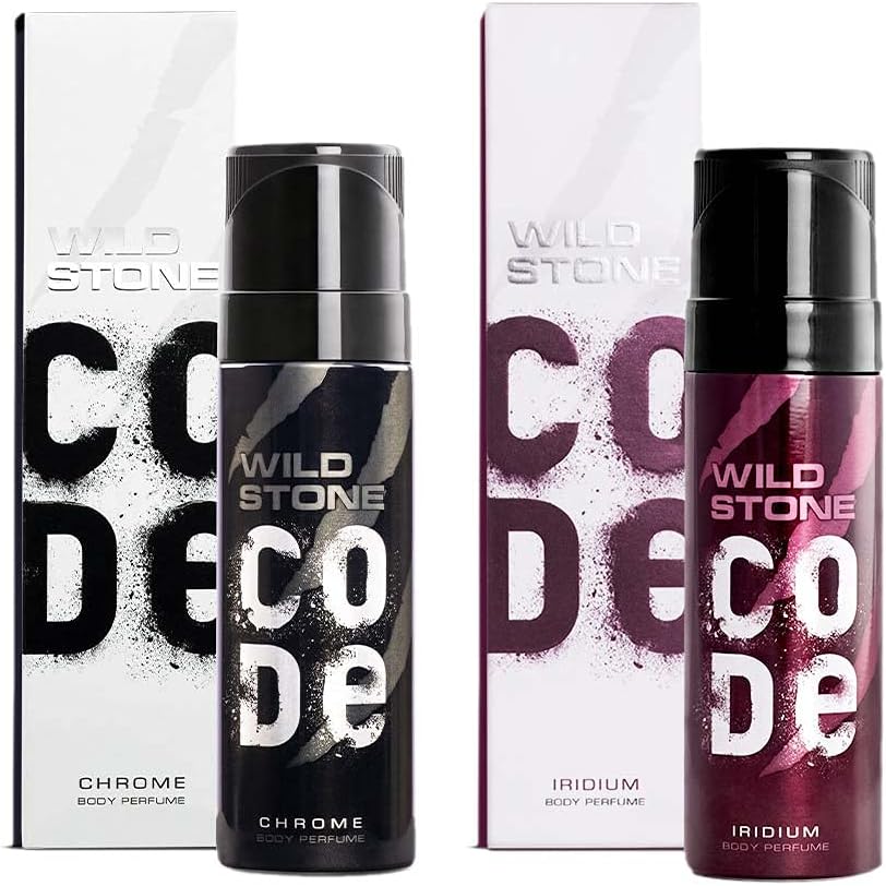 Chrome and Iridium Body Perfume Combo for Men, Pack of 2 (120ml each)