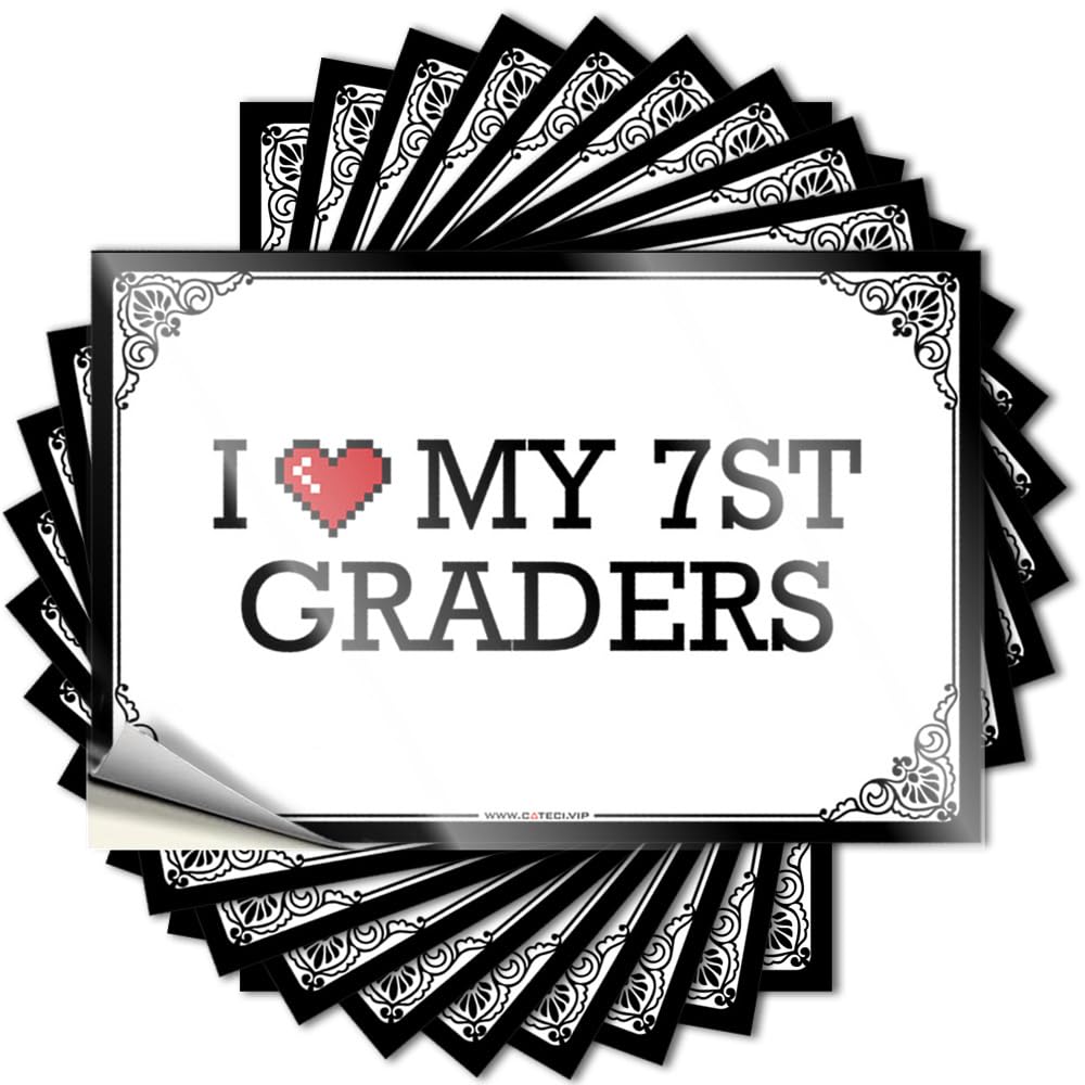 Saying Waterproof Spring Personalized Hat I Love My 7st Graders - Scratch Resistant Stickers(8X12CM)