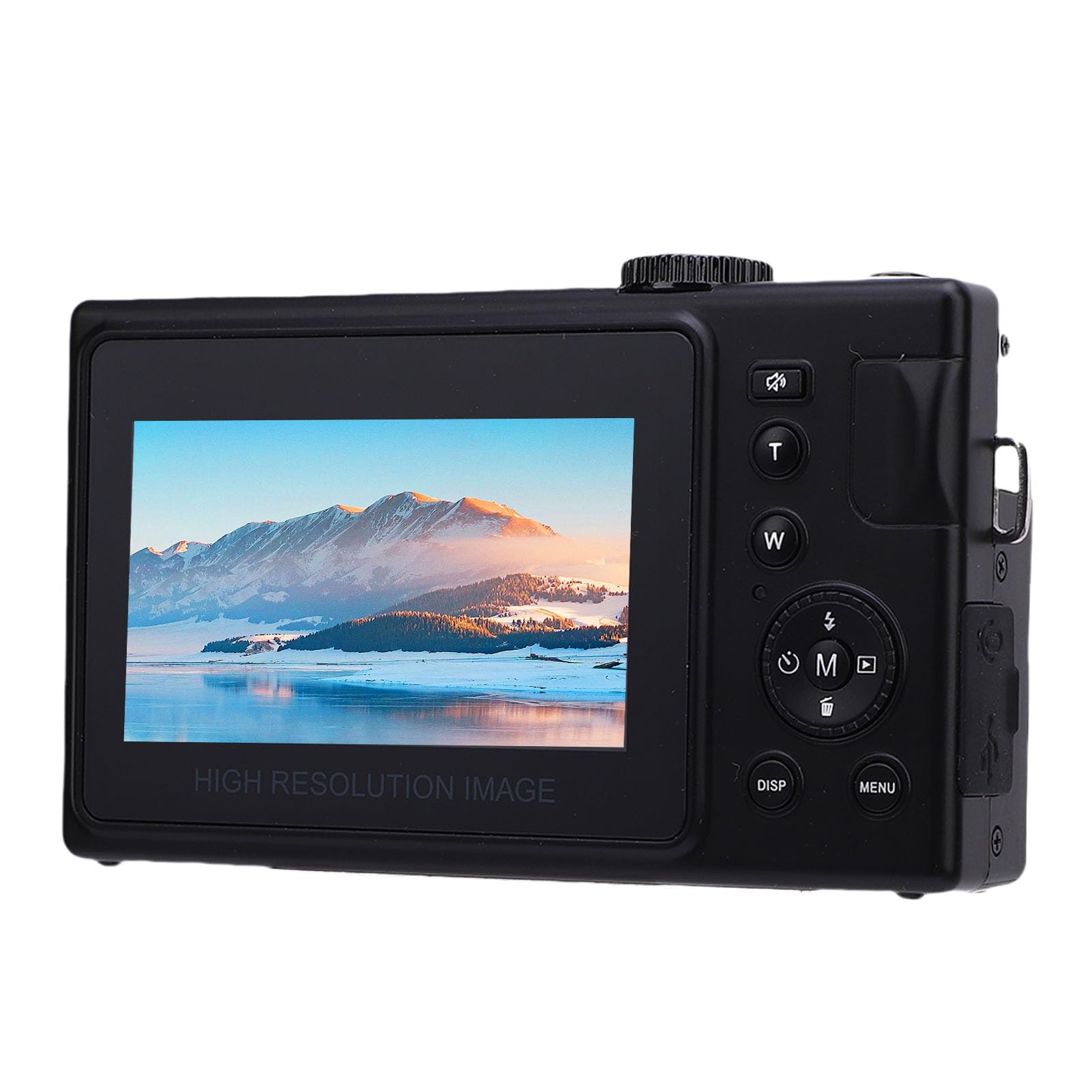 ASHATA Videocamera per Fotocamera Digitale da 64 MP per Fotografia, Videocamere per Riprese, 10 Filtri, Torcia Anteriore, Autofocus, Touch Screen da 3 ", Digicam Vlog per Principianti (nero bianco)
