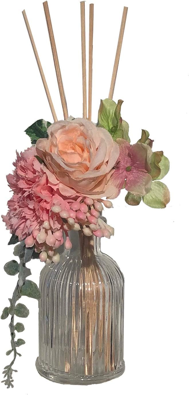 ルームフレグランス ディフューザー 薔薇 カーネーション 香り 芳香剤 インテリア 造花 枯れない 花 プレゼント 母の日 出産祝い 結婚祝い お見舞い 誕生日 ギフト フラワーアレンジメント フラワーボックス ライトピンク
