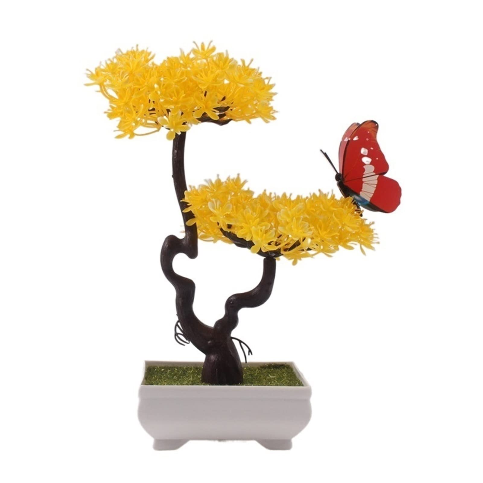 ULTRAWAVE Faux Tree NEW Artificial Plants Bonsai Small Tree Pot Fake Flowers Potted Ornaments For Home Decor Decoration Hotel Garden Faux Plants Indoor(G)