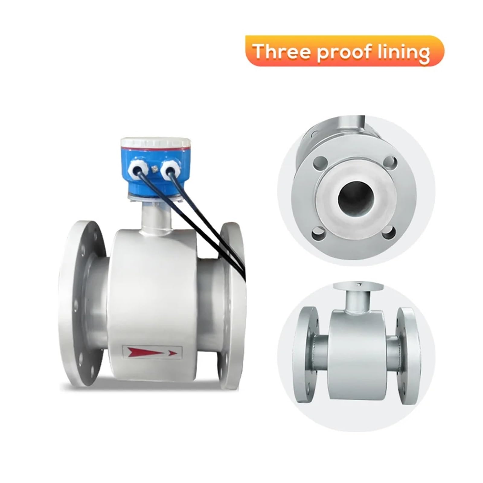 Przepływomierz ultradźwiękowy Przepływomierz elektromagnetyczny 4-20mA RS485 Zdalny wyświetlacz Przepływomierze z wykładziną PTFE do mleka wodnego Bardziej precyzyjny i stabilniejszy(DN15)