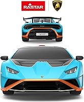 Vista 2 de RASTAR por Lamborghini Huracan STO RC Car 1:24 Escala Control Remoto Coche de Juguete, Vehículo Modelo R/C para Niños Negro RC - Azul