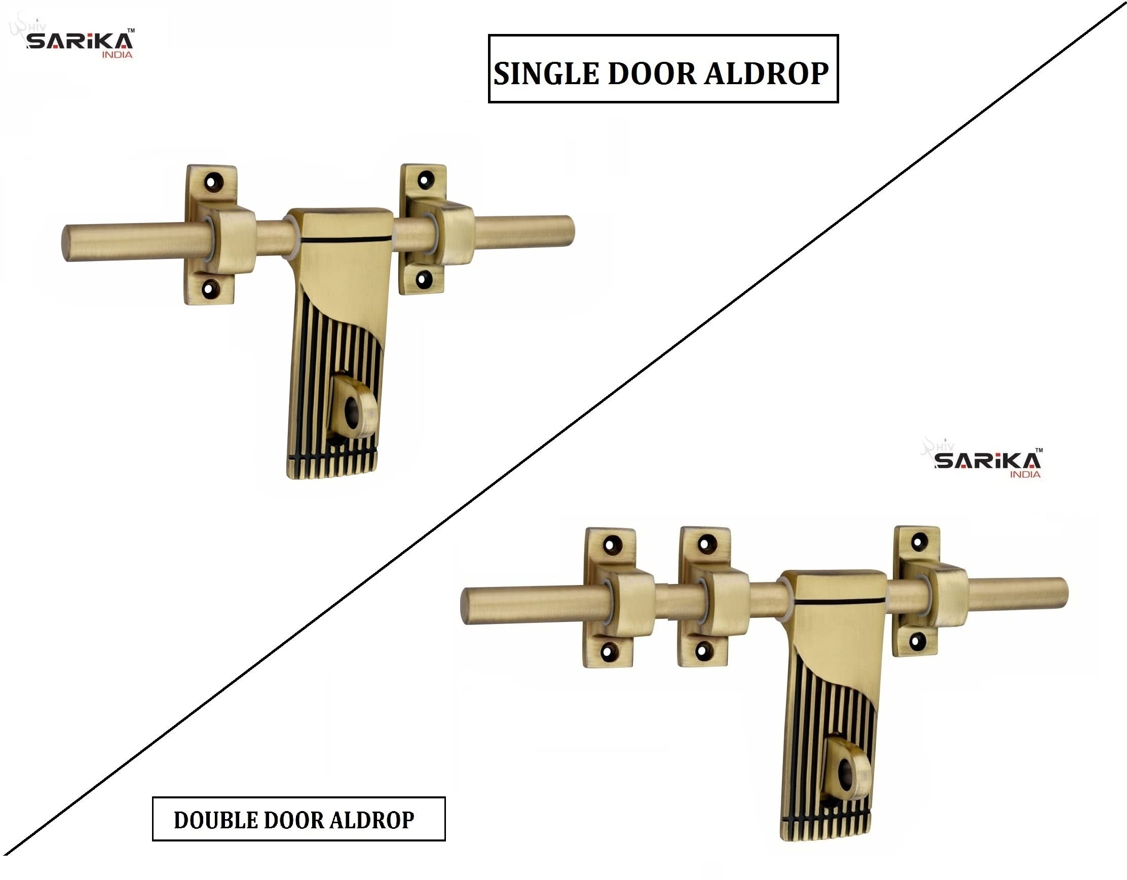 12" Zinc Aldrop | Fancy Aldrop for Door Fitting Kit, Door Accessories |Antique Matt | Only for Double Door | Linux — Amazon image 5