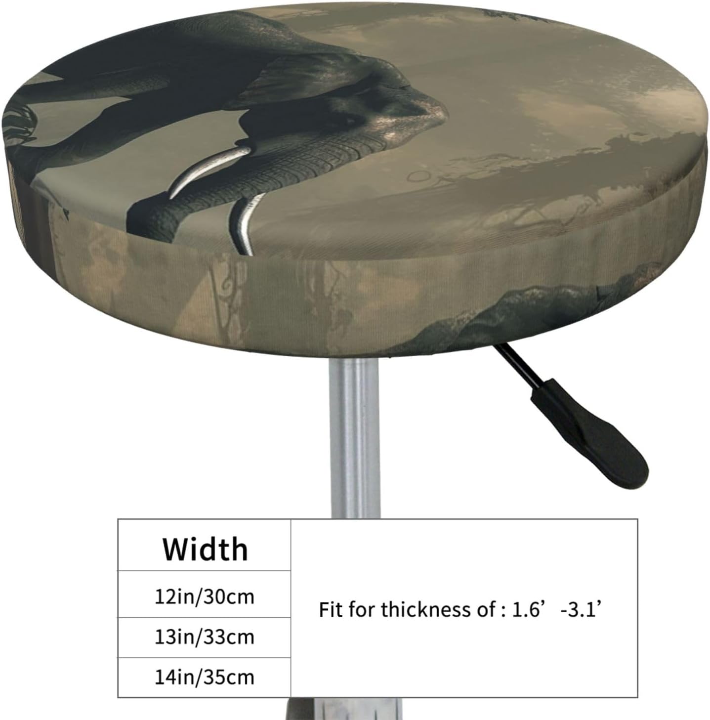 Bar Stool Cover Round Elastic Stool Cushion Covers Elephant Bar Chair Cover Washable Stool Cushion Slipcover Stretch Stool Seat Covers for 12-14 Inch Chair