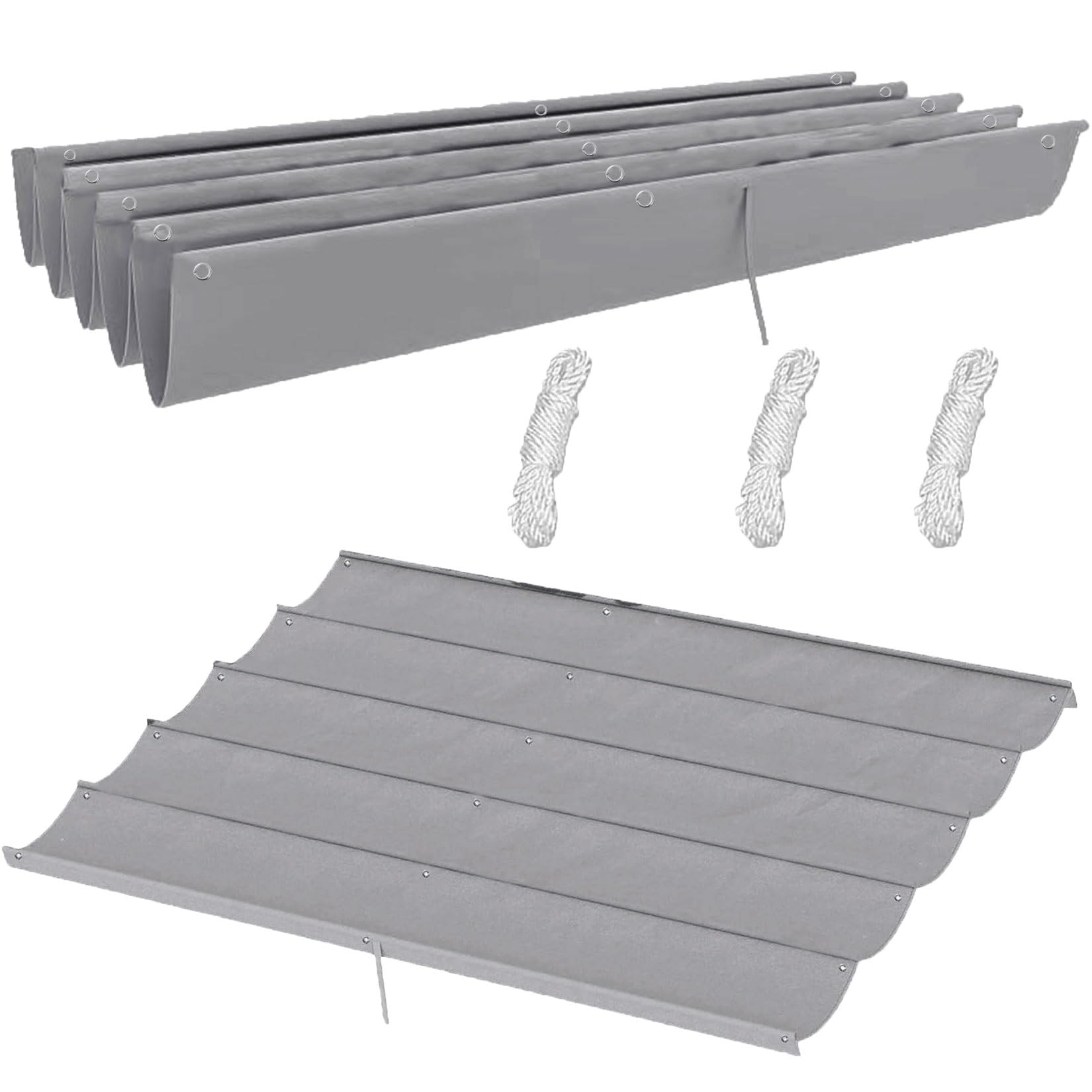 Toile d'ombrage rétractable vague 275x545 cm gris foncé pour pergola