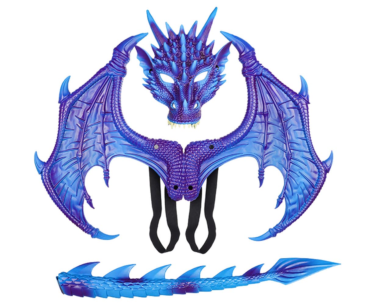 Children's Dragon Wing Costume Dinosaur Tail Mask Set Cosplay Kids Halloween Dragon Costume