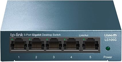 Tp-link Ls105g 5-port Gigabit Netzwerk-switch (5 Rj-45 Lan-ports, Robustes Etallgehäuse, 802.1p/dscp Qos, Plug-and-play, Lüfterlos) Etallic Blau | Netzwerkswitches | Joybuy