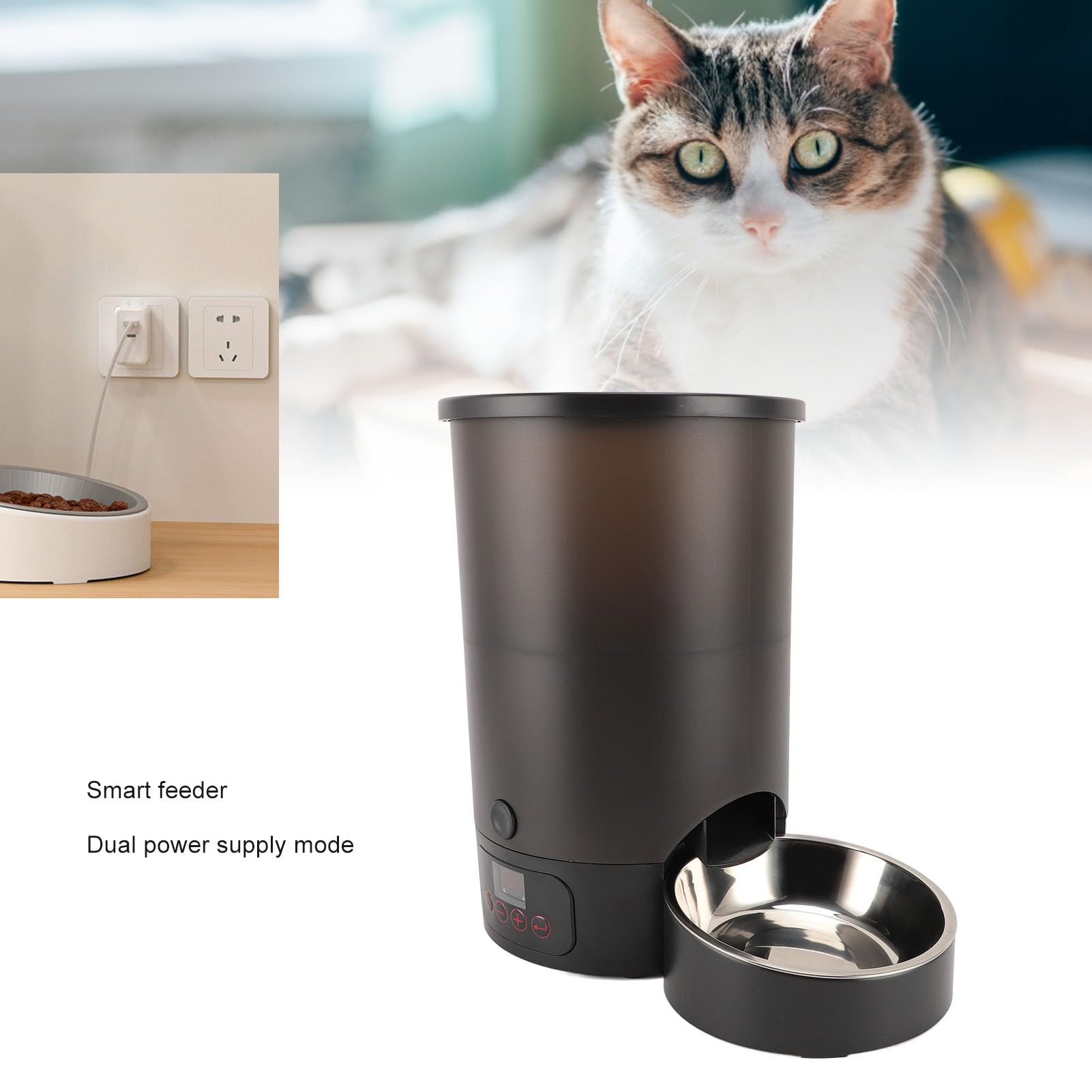 Alimentatore Automatico per Animali Domestici 3L in Acciaio