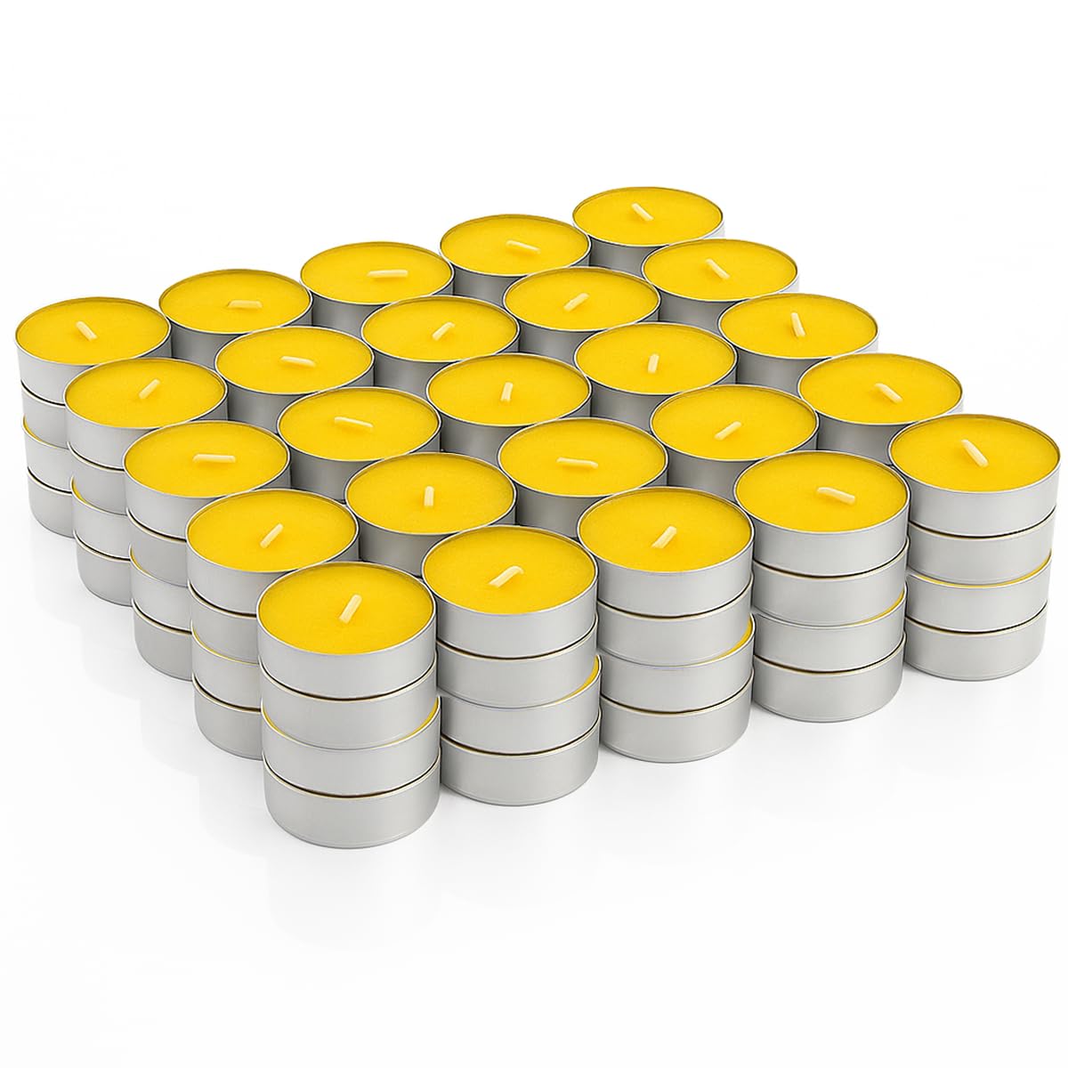 Citronella Tealights Candle | Indoor or Outdoor and Garden Decorative and Mosquito Fly Insect Repellent Candle | Natural Scent - 4 Hour Burn Time Candles (100 PCS Tealight Candles)