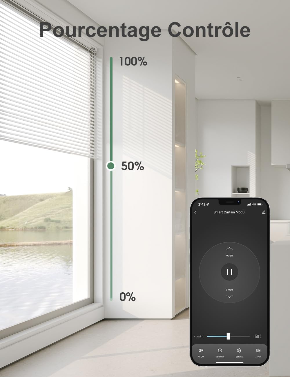 Maxcio Mini Interrupteur Volet Roulant Connecté, Module Relais De Commande De Volet Roulant Wifi Avec Fonction Pourcentage, Minuterie, Commande Vocale, Compatible Avec Alexa, Google Home, 4 Packs