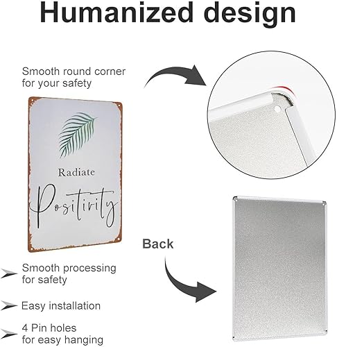 Miniatura 3 de Cartel de metal retro con texto en inglés "Radiate Positivity Game", letrero de lata de Halloween, cueva, bar, club, arte de pared para el hogar, 8