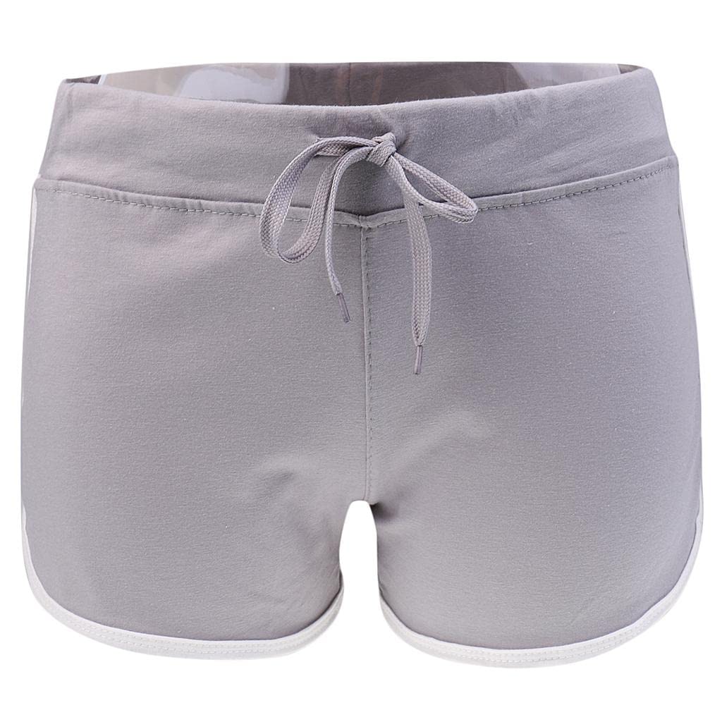 CALANDIS™ Women Hot Pants Sports Shorts Workout Waistband Summer Yoga Short M Gray | Athletic Apparel | Womens Clothing-image-17