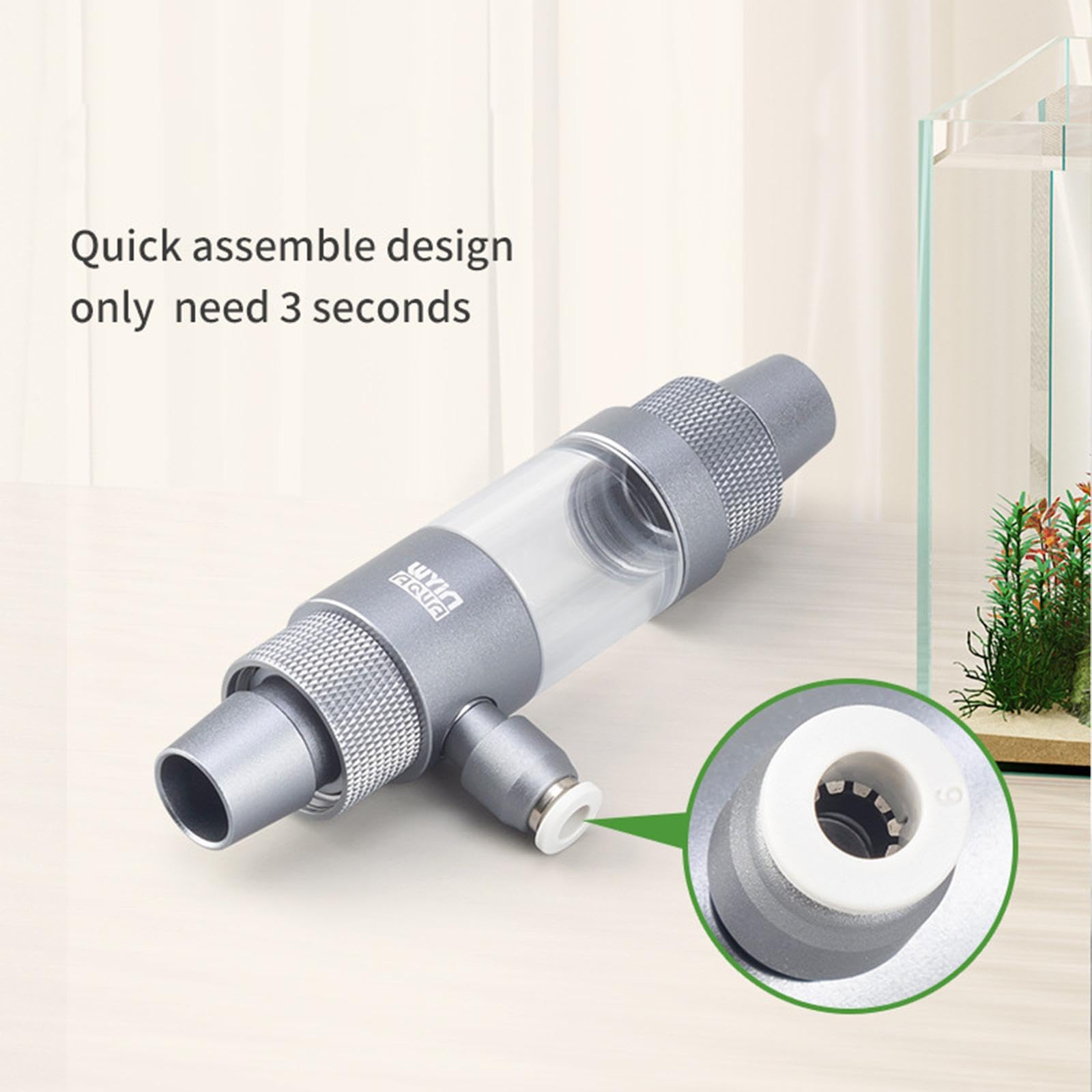 Diffuseur de CO2 en Acrylique avec Compteur de Bulles, Pratique et Multifonctionnel, pour Aquarium, Wy500112